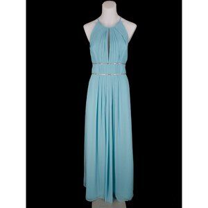 Jenny Packham Shimmer Rhinestone Waist Bridesmaid Gown Size M Blue Dress